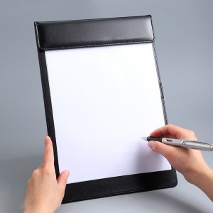 皮质a4会议板夹批发商务酒店签字写字垫板磁性收纳文件夹板